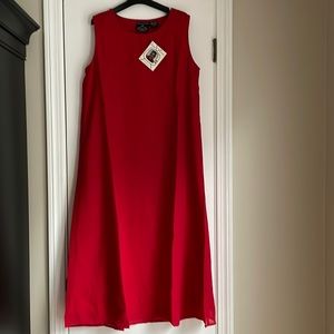 NEW Anthony Mark Hankins Red Chiffon Long Sheath Dress